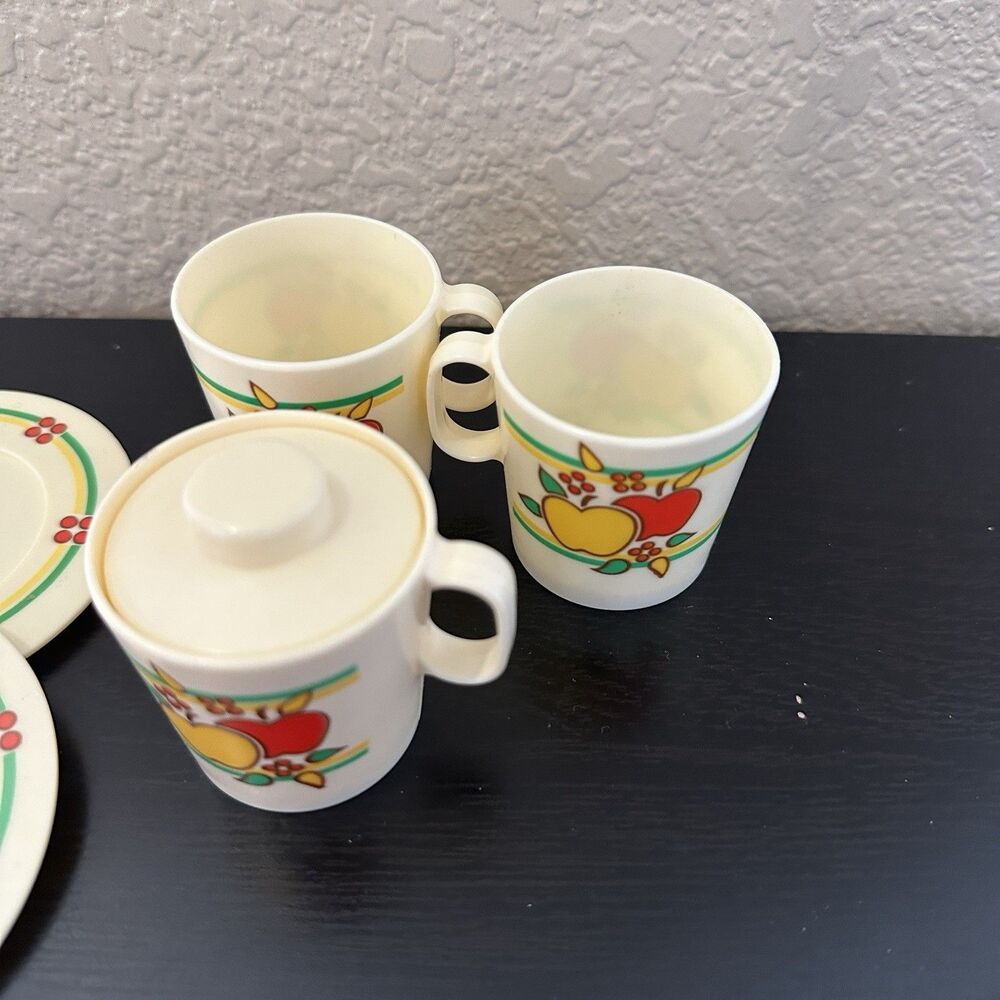 Vtg Chilton Globe Children's Toy Play Set Pretend Hard‎ Plastic Apples 11/12 Pc - Picture 4 of 6